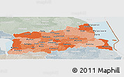 Political Shades Panoramic Map of Tartu, lighten, semi-desaturated