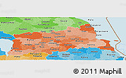 Political Shades Panoramic Map of Tartu