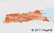 Political Shades Panoramic Map of Tartu, single color outside