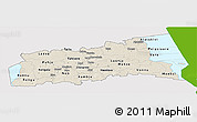 Shaded Relief Panoramic Map of Tartu, single color outside