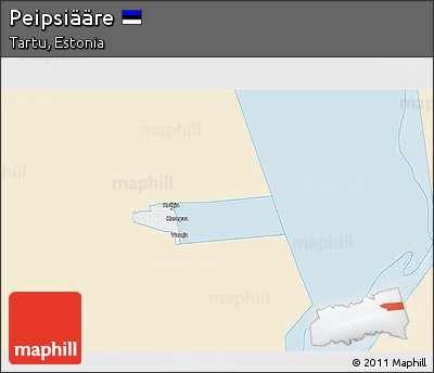 Classic Style 3D Map of Peipsiääre, single color outside