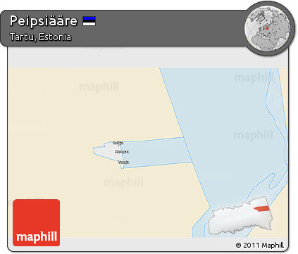 Classic Style 3D Map of Peipsiääre, single color outside