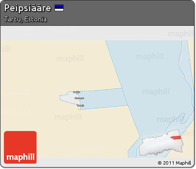 Classic Style 3D Map of Peipsiääre, single color outside