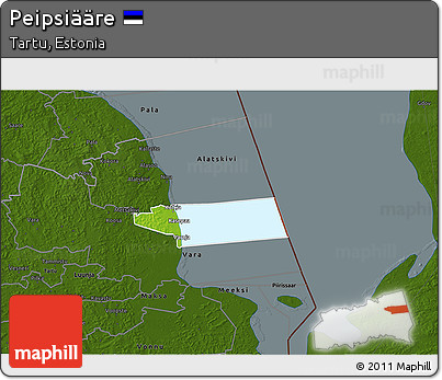 Physical 3D Map of Peipsiääre, darken