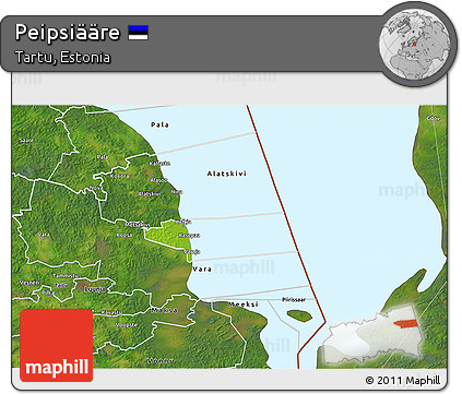 Physical 3D Map of Peipsiääre, satellite outside