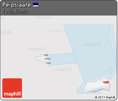 Silver Style 3D Map of Peipsiääre, single color outside