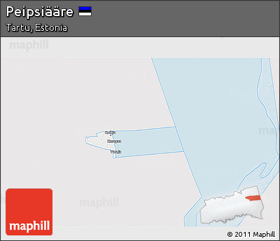 Silver Style 3D Map of Peipsiääre, single color outside