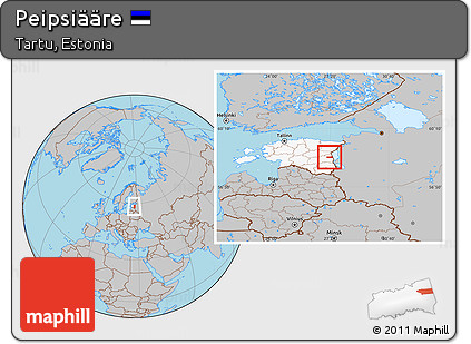 Gray Location Map of Peipsiääre, highlighted country