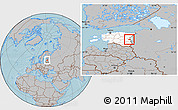 Gray Location Map of Peipsiääre, highlighted country, hill shading