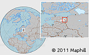 Gray Location Map of Peipsiääre, highlighted parent region, hill shading
