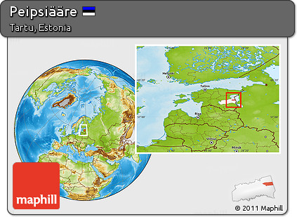 Physical Location Map of Peipsiääre, highlighted parent region, within the entire country