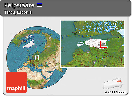 Satellite Location Map of Peipsiääre, highlighted country, highlighted parent region, within the entire country