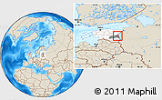 Shaded Relief Location Map of Peipsiääre, highlighted country, highlighted parent region