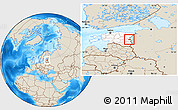 Shaded Relief Location Map of Peipsiääre, highlighted country
