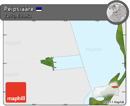 Satellite Map of Peipsiääre, single color outside