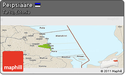 Physical Panoramic Map of Peipsiääre, shaded relief outside
