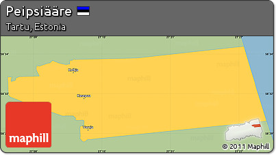 Savanna Style Simple Map of Peipsiääre, single color outside