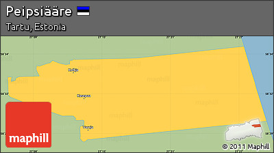 Savanna Style Simple Map of Peipsiääre, single color outside