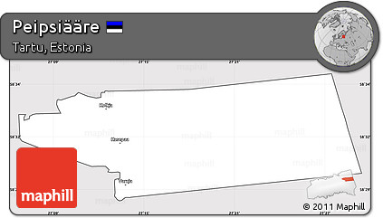 Silver Style Simple Map of Peipsiääre, cropped outside