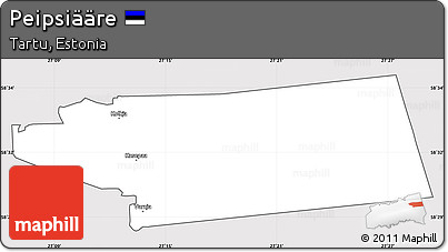 Silver Style Simple Map of Peipsiääre, cropped outside