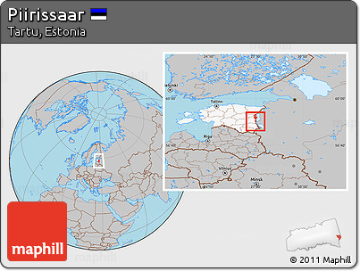 Gray Location Map of Piirissaar, highlighted country