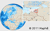 Shaded Relief Location Map of Piirissaar, highlighted country, highlighted parent region