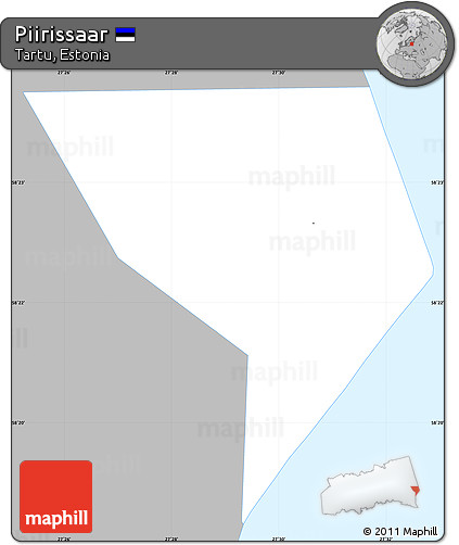 Gray Simple Map of Piirissaar, single color outside