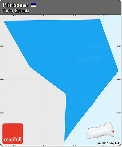 Political Simple Map of Piirissaar, single color outside