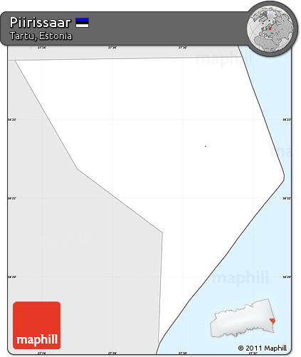 Silver Style Simple Map of Piirissaar