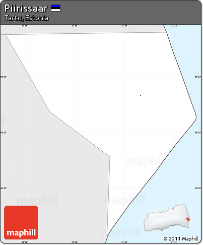 Silver Style Simple Map of Piirissaar