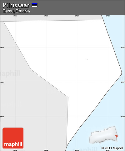 Silver Style Simple Map of Piirissaar