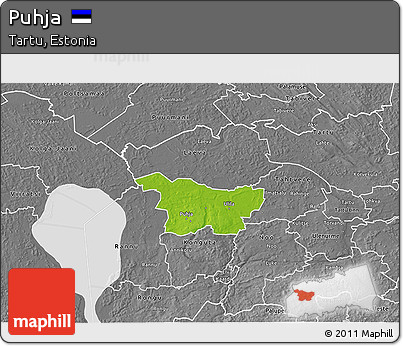 Physical 3D Map of Puhja, desaturated