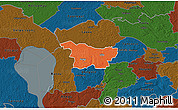 Political 3D Map of Puhja, darken