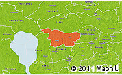 Political 3D Map of Puhja, physical outside