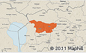 Political 3D Map of Puhja, shaded relief outside