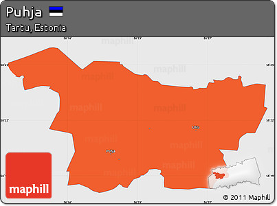 Political Simple Map of Puhja, single color outside