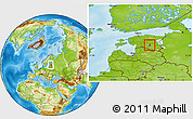 Physical Location Map of Rannu, within the entire country