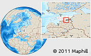 Shaded Relief Location Map of Rannu, highlighted country, highlighted parent region