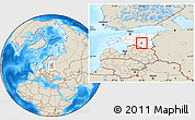 Shaded Relief Location Map of Rannu, highlighted country