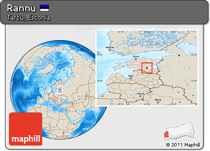 Shaded Relief Location Map of Rannu, highlighted parent region