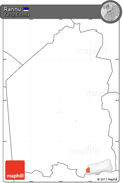 Blank Simple Map of Rannu, no labels