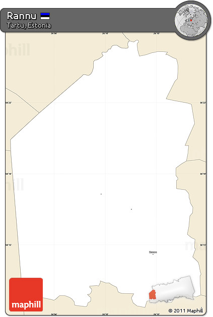 Classic Style Simple Map of Rannu