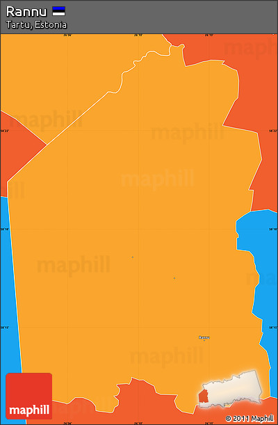 Political Simple Map of Rannu