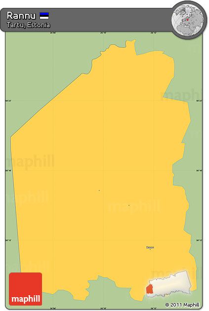 Savanna Style Simple Map of Rannu, single color outside