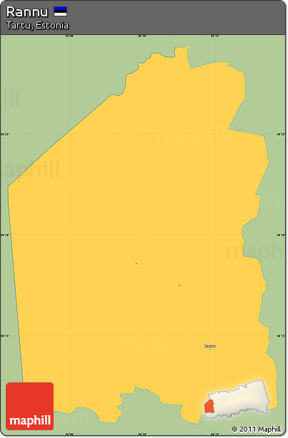 Savanna Style Simple Map of Rannu, single color outside