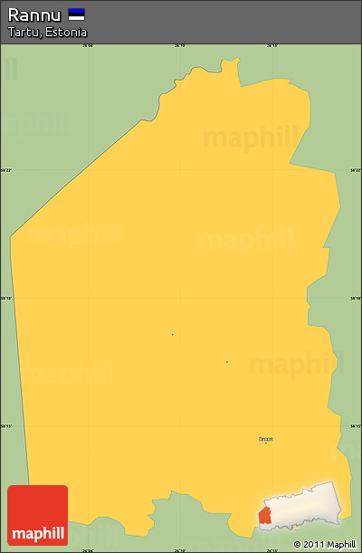 Savanna Style Simple Map of Rannu, single color outside