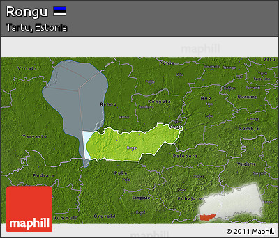 Physical 3D Map of Rongu, darken