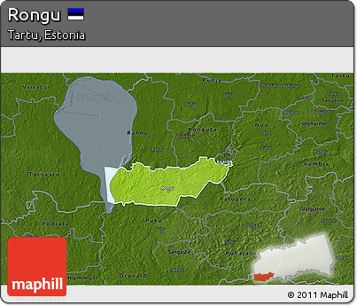 Physical 3D Map of Rongu, darken