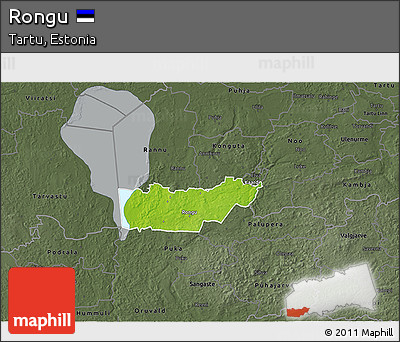 Physical 3D Map of Rongu, darken, semi-desaturated