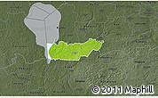 Physical 3D Map of Rongu, darken, semi-desaturated